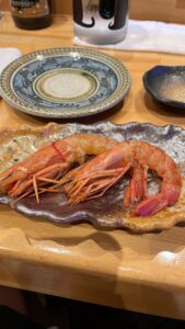 天たか料理　車エビ塩焼き