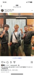 SUSHIBARでいごの大将と店長と私のスリーショット