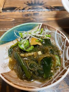 なめことネバネバ食材の減量副菜　小鉢にて