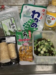 なめことネバネバ食材の減量副菜の全材料